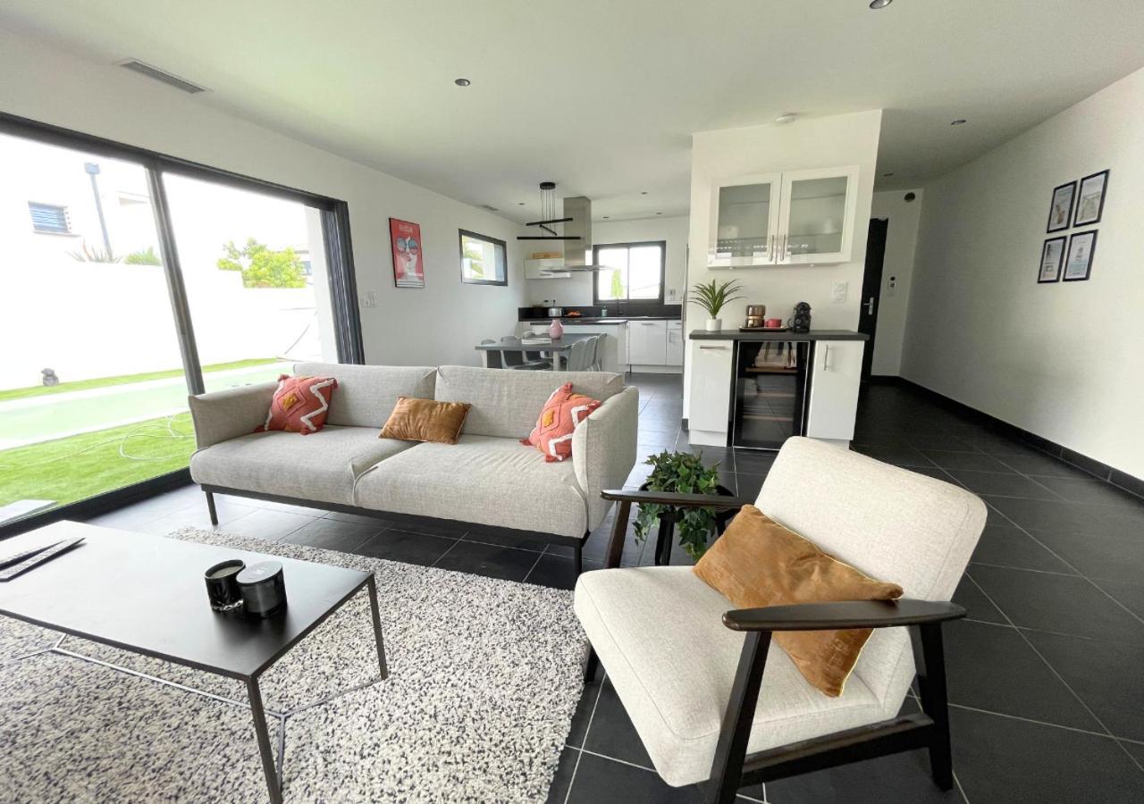 Villa Contemporaine Avec Piscine Chauffee Proche Des Plages Sauvian Zewnętrze zdjęcie
