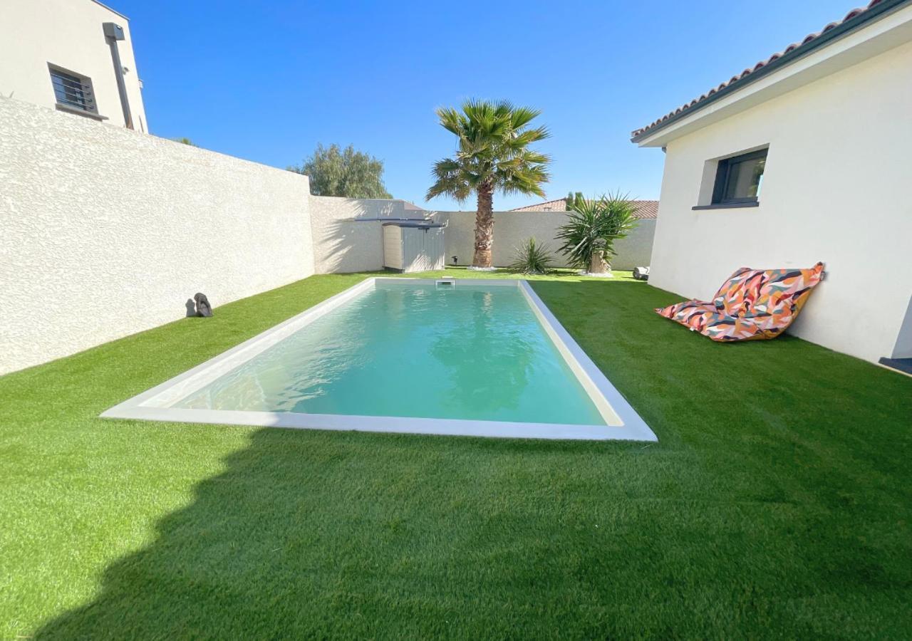 Villa Contemporaine Avec Piscine Chauffee Proche Des Plages Sauvian Zewnętrze zdjęcie