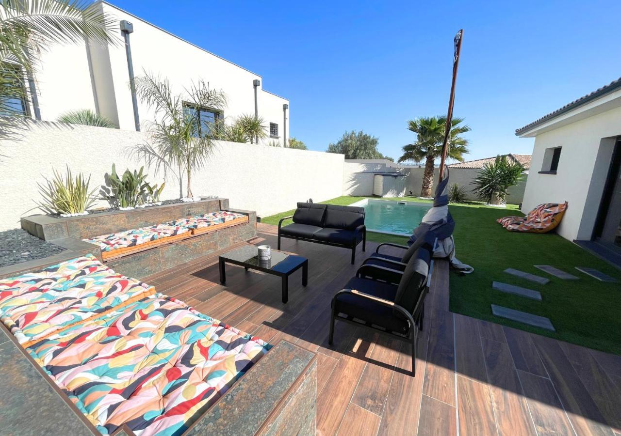 Villa Contemporaine Avec Piscine Chauffee Proche Des Plages Sauvian Zewnętrze zdjęcie