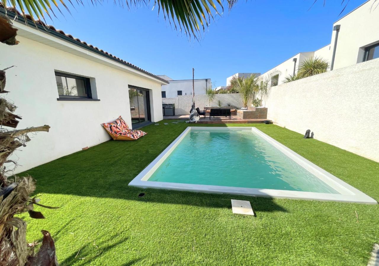 Villa Contemporaine Avec Piscine Chauffee Proche Des Plages Sauvian Zewnętrze zdjęcie