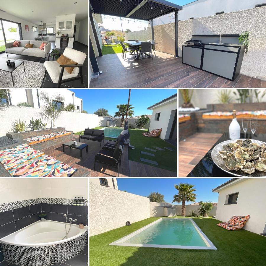 Villa Contemporaine Avec Piscine Chauffee Proche Des Plages Sauvian Zewnętrze zdjęcie